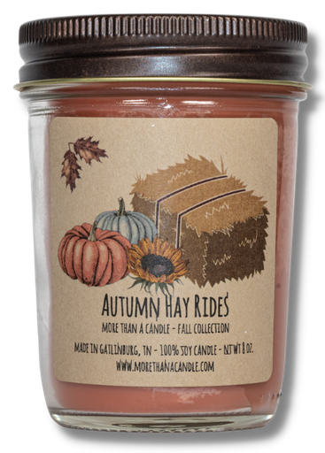 [AHR8J] Autumn Hayrides - 8 oz Jelly Jar