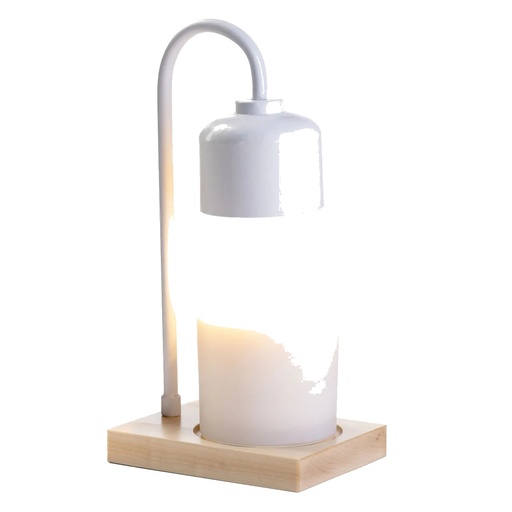 [ALWHW] White & Wood Arched Candle Warmer Lamp